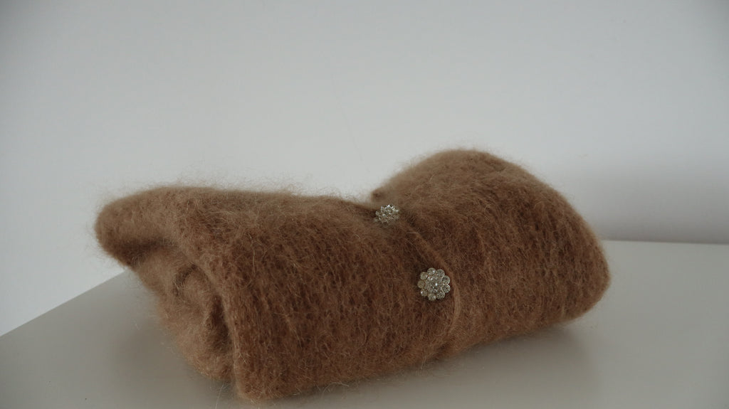 Luxury Mohair Cardigan with crystal buttons – Made in Italy