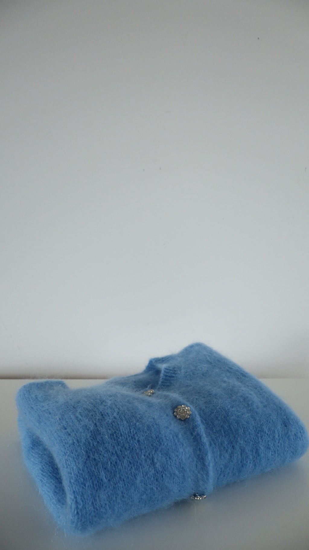 Luxury Mohair Cardigan with crystal buttons – Made in Italy