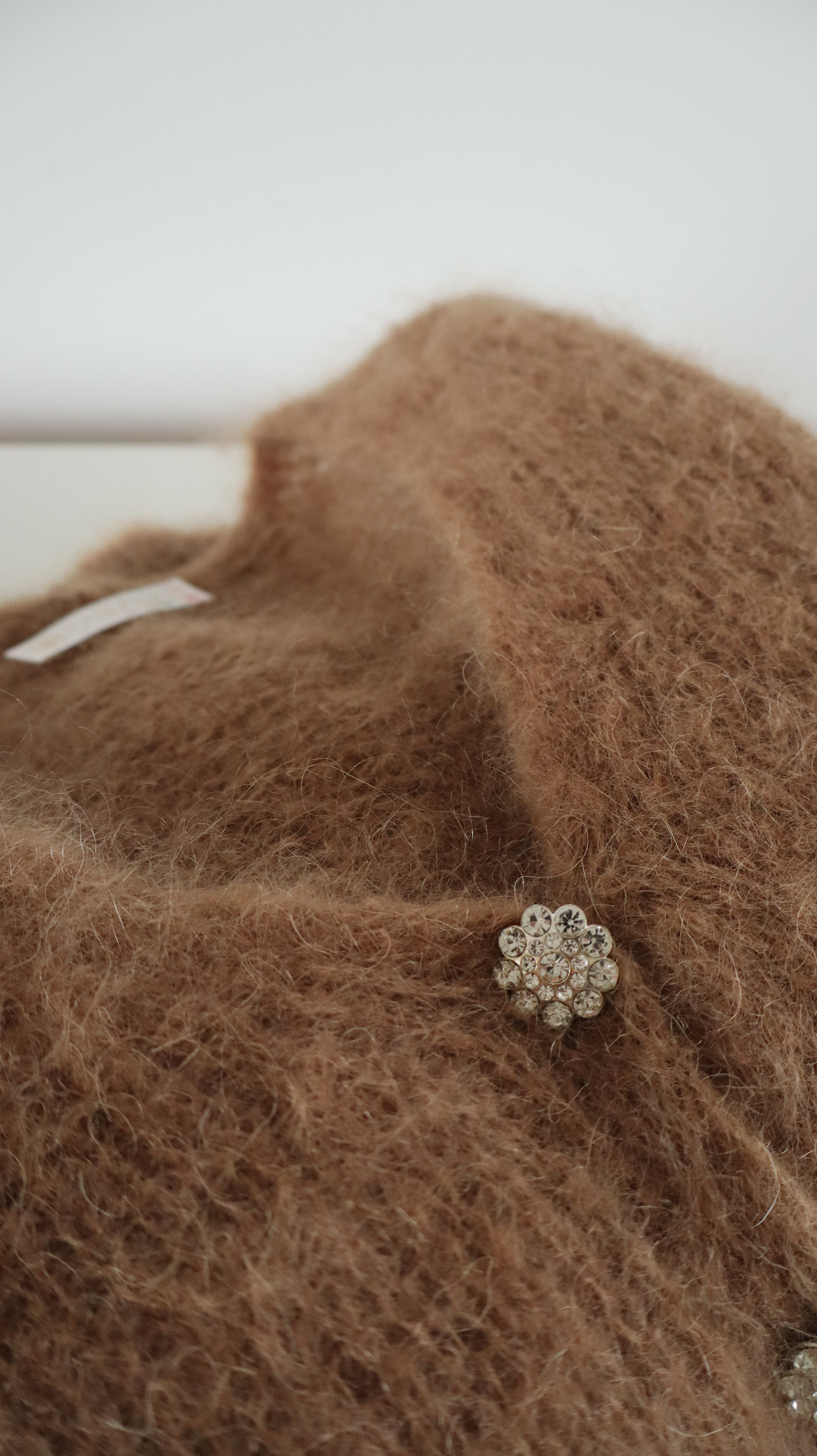 Luxury Mohair Cardigan with crystal buttons – Made in Italy